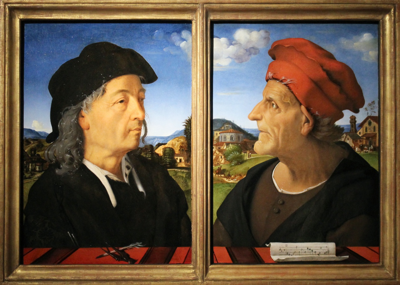 Piero di_Cosimo ritratto di Giuliano da Sangallo e di Francesco Giamberti 1495 circa Amsterdam Rijksmuseum